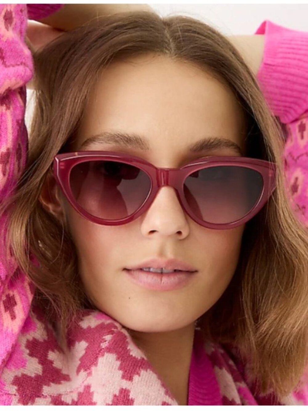 New Women's J CREW Bungalow cat eye sunglasses in Beet Violet